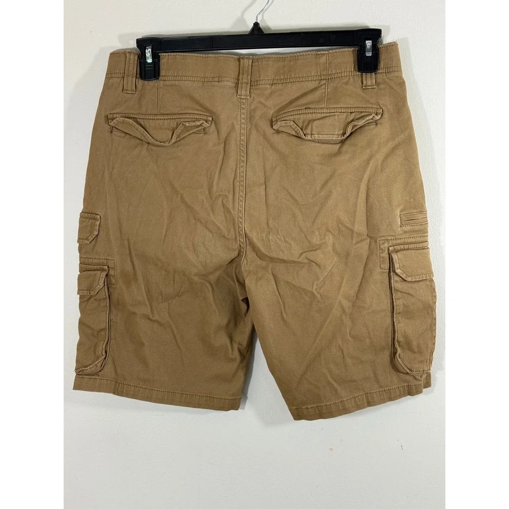 Iron Co Cargo Shorts Men's 34 Tan Stretch Twill Utility Workwear